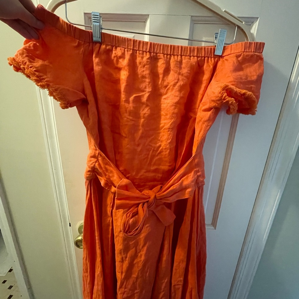 Orange Off-Shoulder Dress